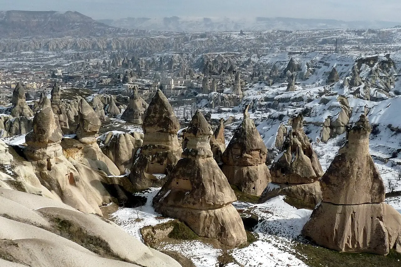 Kapadokya kış manzarası
